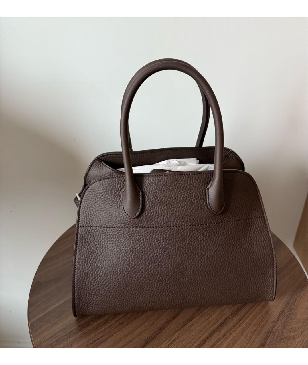 THE ROW Коричневая кожаная сумка на плечо, фото 7