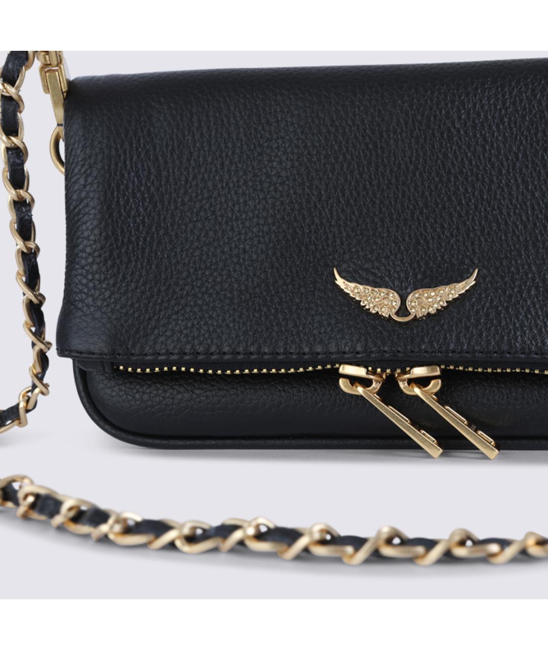 ZADIG & VOLTAIRE Черная кожаная сумка через плечо, фото 4