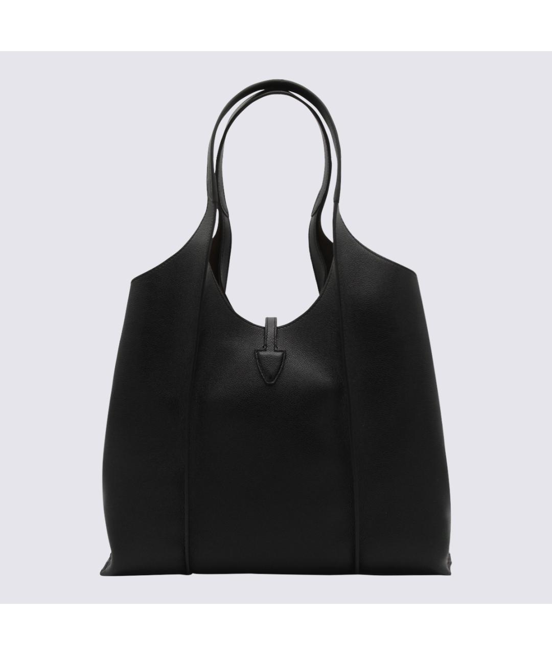 TOD'S Черная кожаная сумка тоут, фото 2