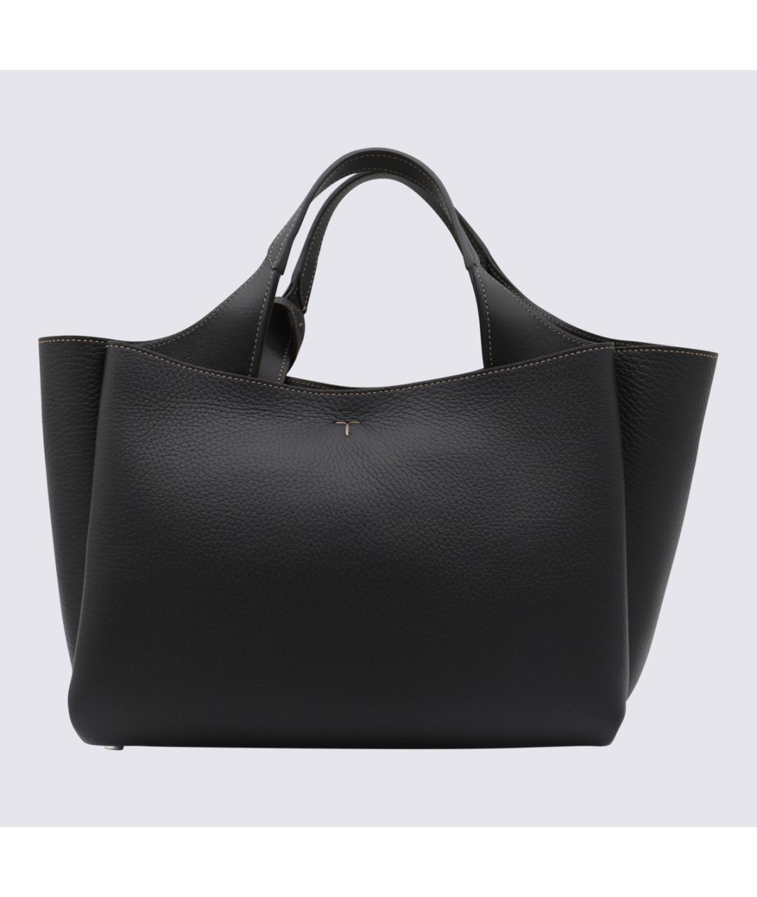 TOD'S Черная кожаная сумка тоут, фото 2