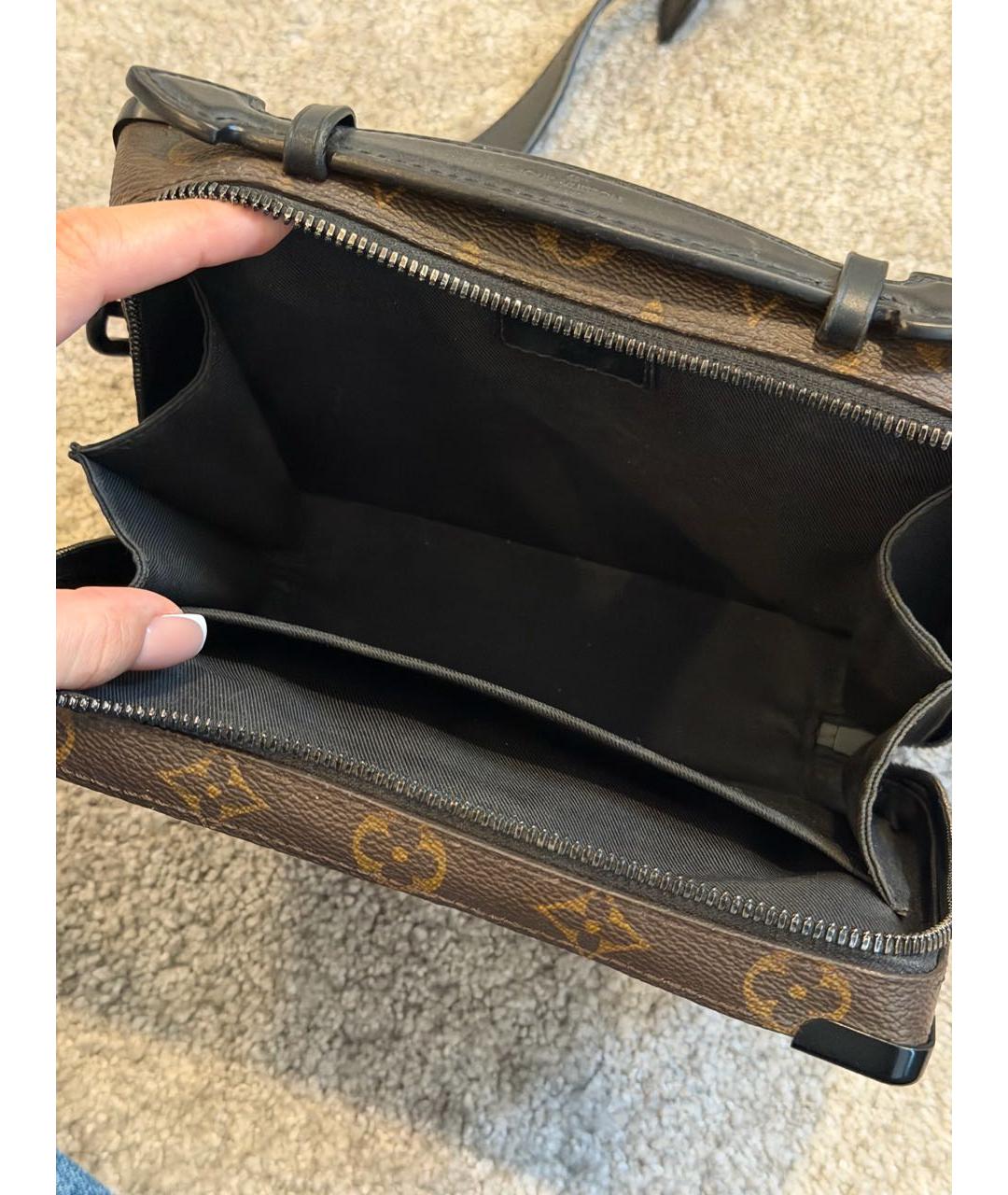 LOUIS VUITTON Коричневая кожаная сумка на плечо, фото 4