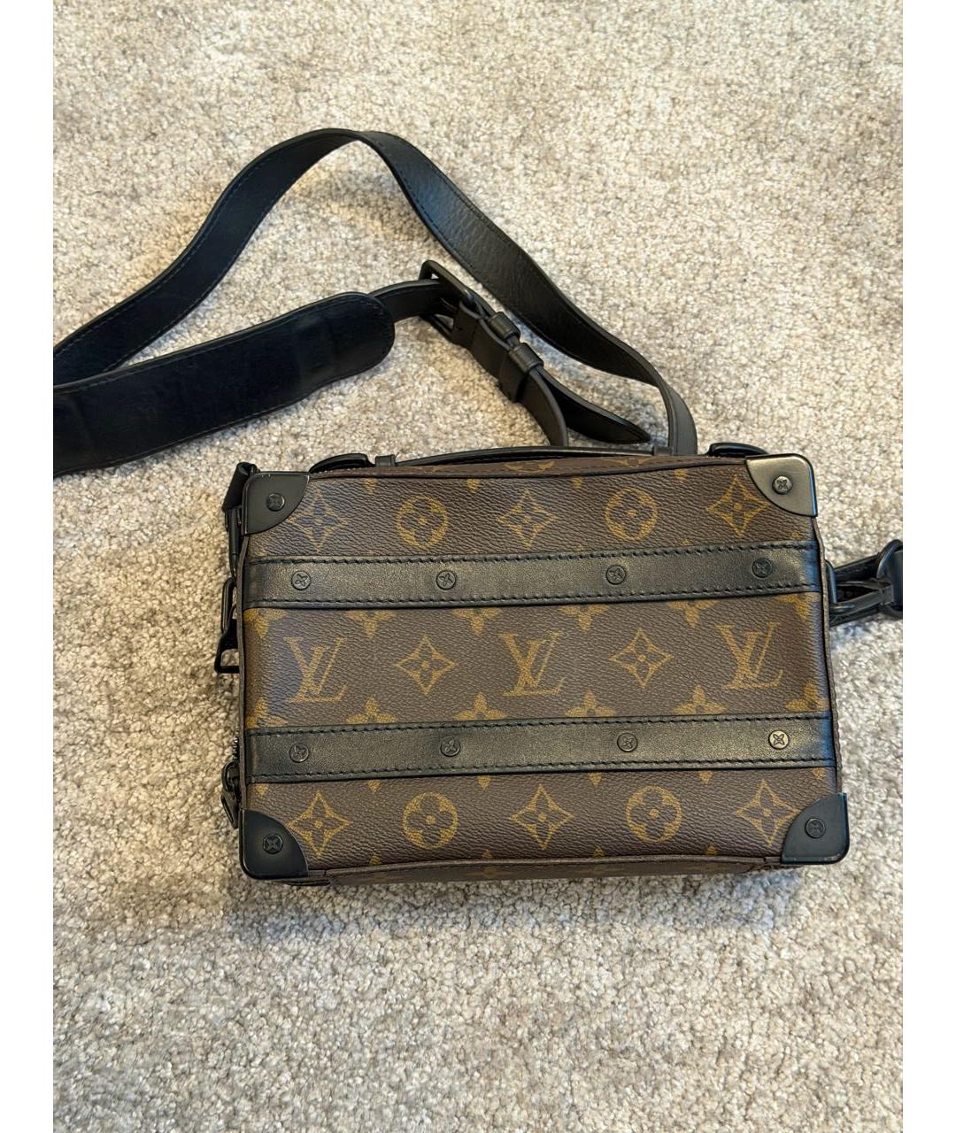 LOUIS VUITTON Коричневая кожаная сумка на плечо, фото 6