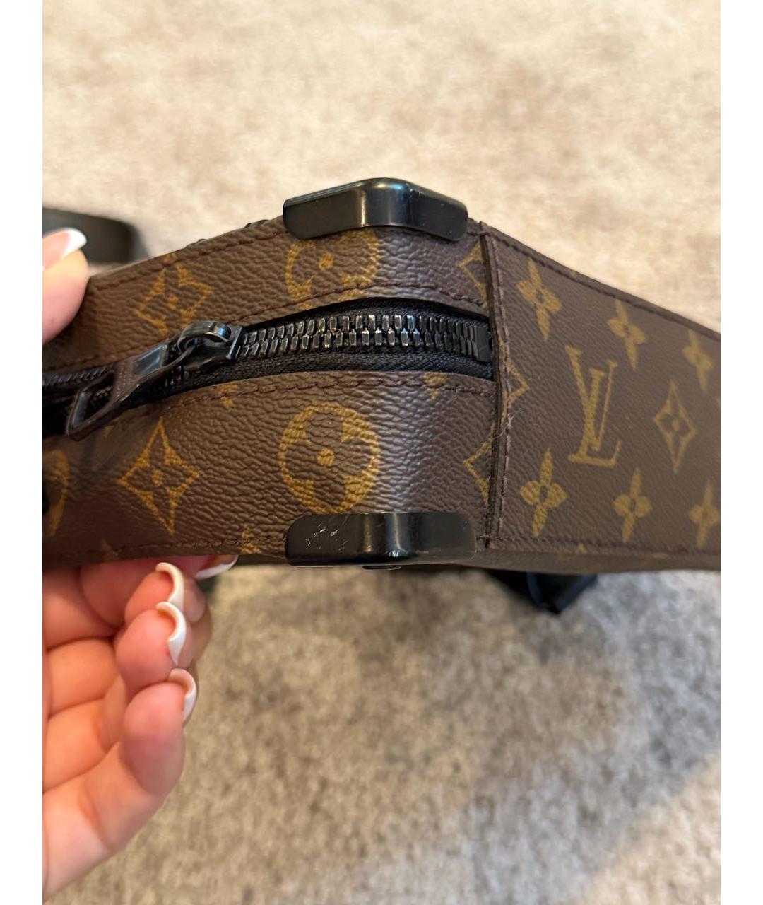 LOUIS VUITTON Коричневая кожаная сумка на плечо, фото 5