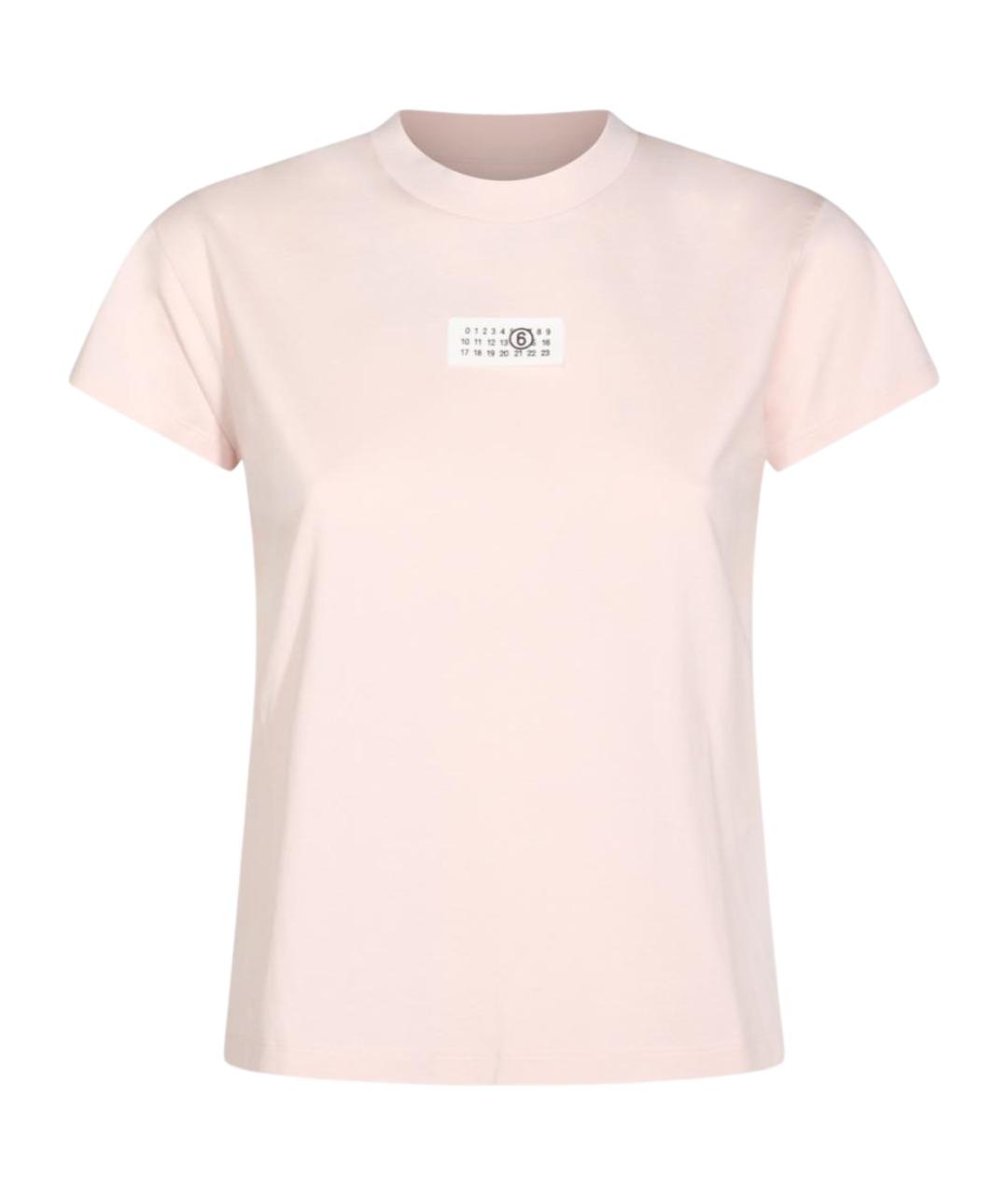MM6 MAISON MARGIELA Розовая хлопковая футболка, фото 1