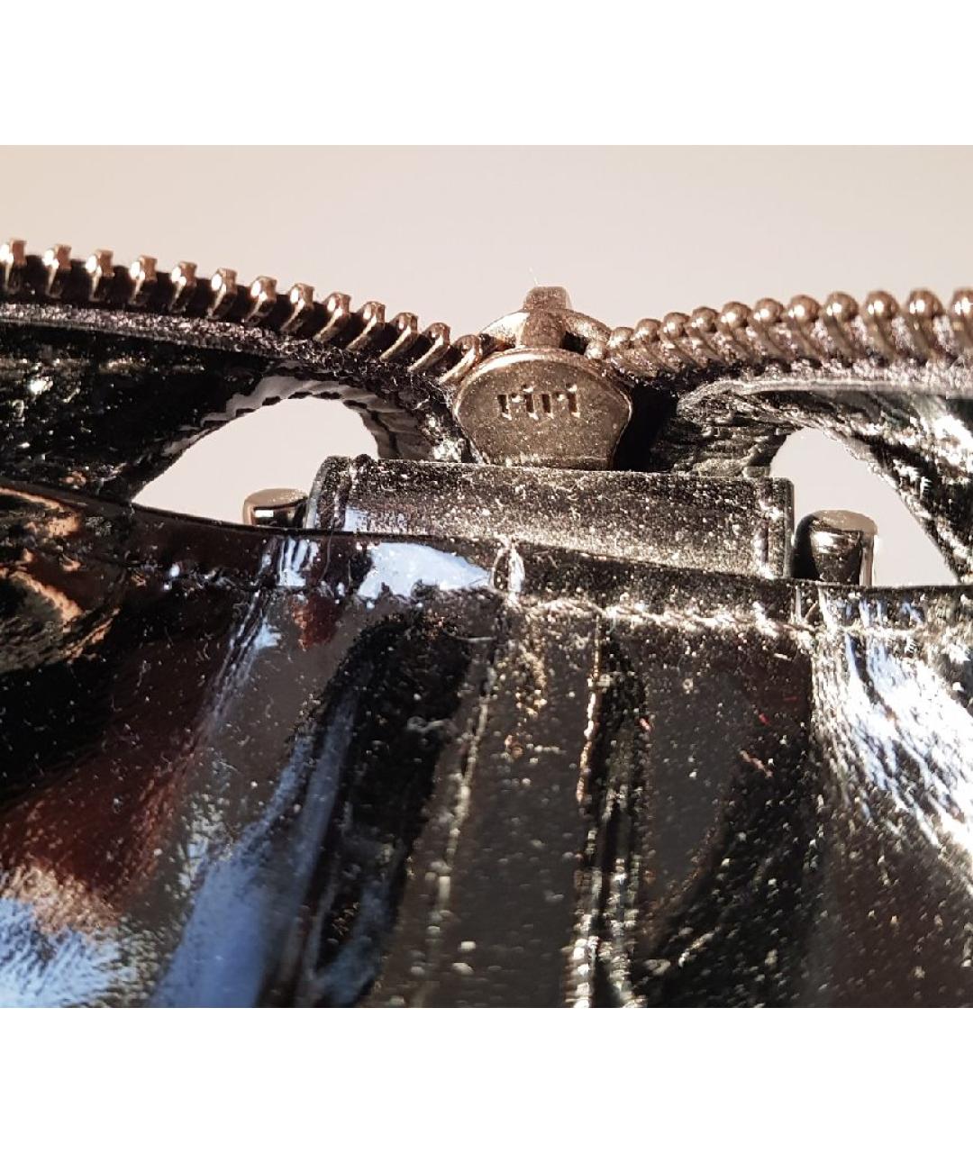 VERSACE Черная меховая сумка с короткими ручками, фото 8