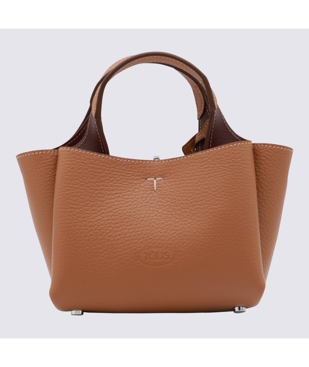 TOD'S Коричневая кожаная сумка тоут, фото 2
