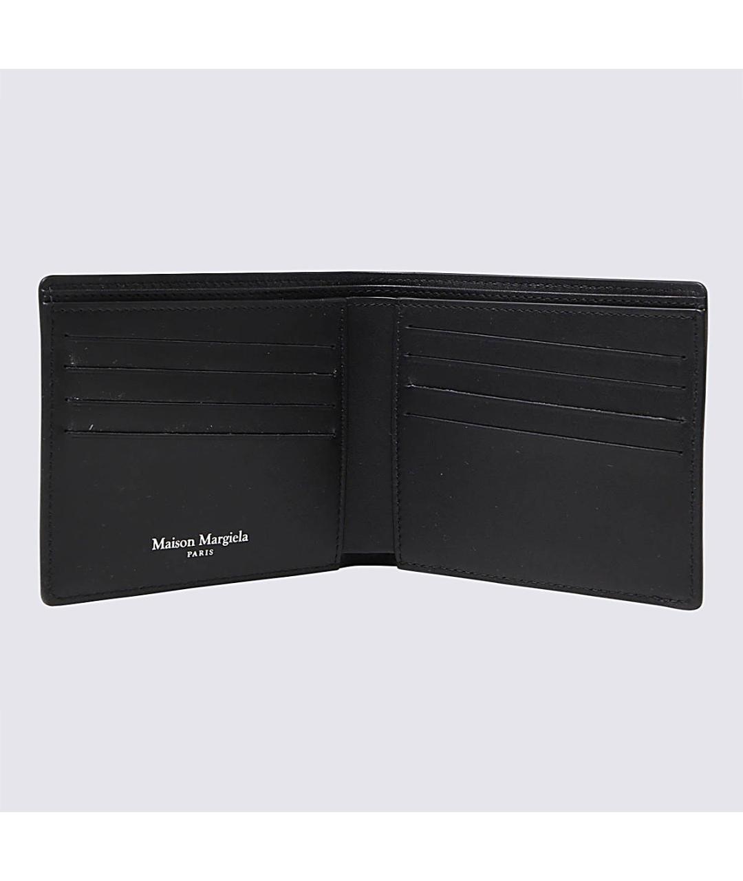 MAISON MARGIELA Черный кожаный кошелек, фото 2