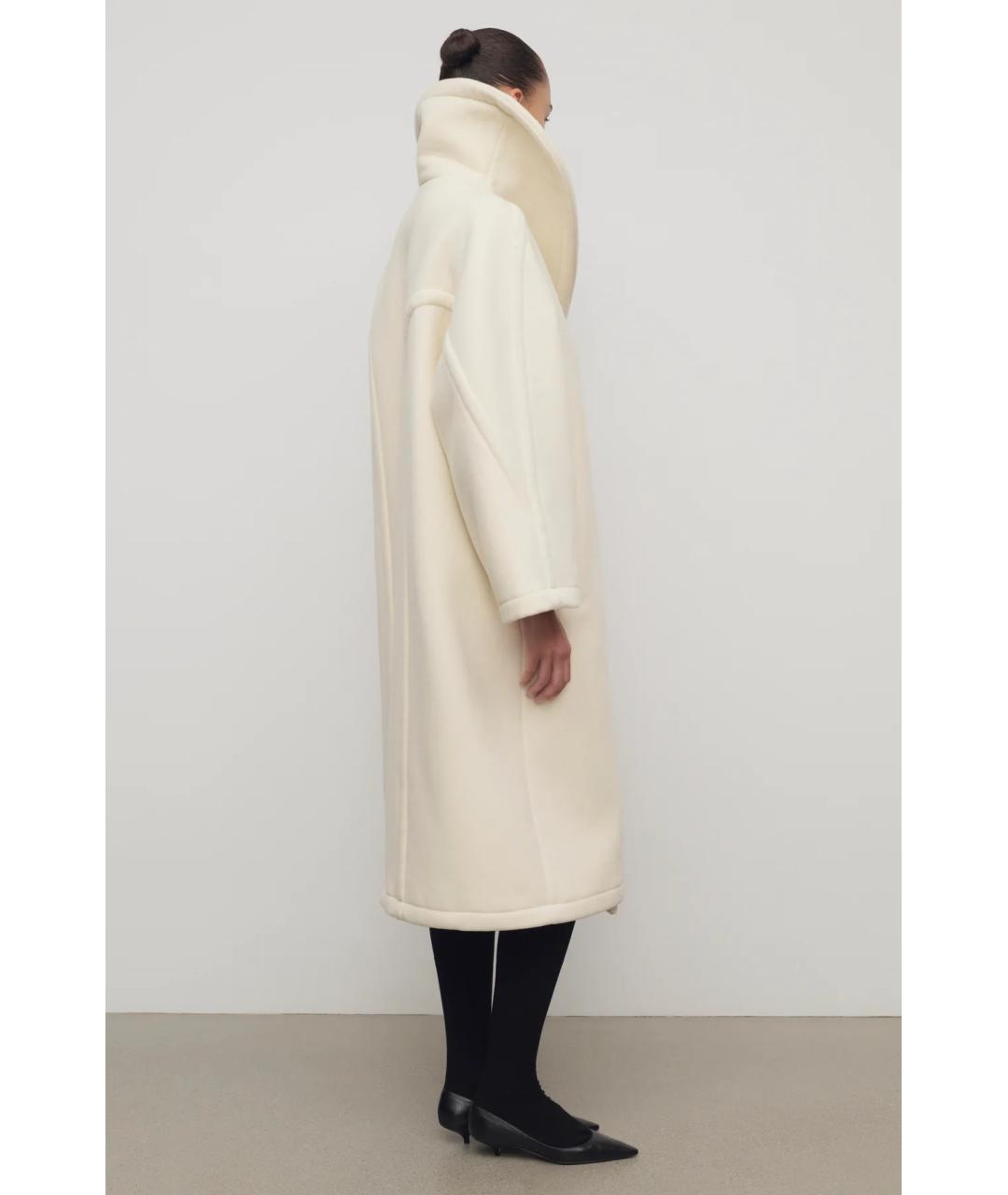 THE ROW Белое шерстяное пальто, фото 4