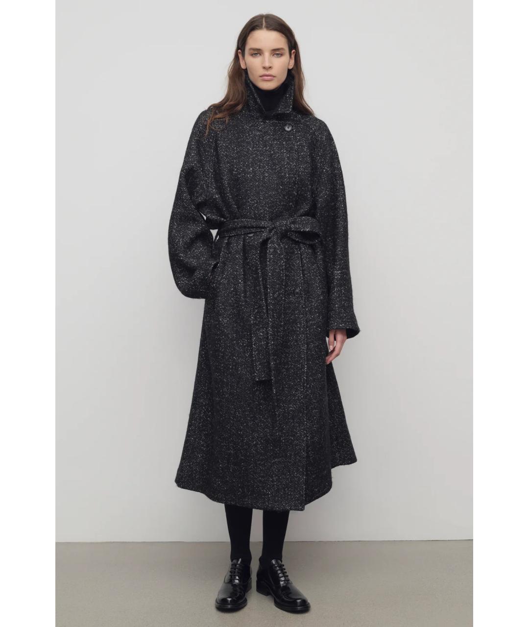 THE ROW Черное шерстяное пальто, фото 4