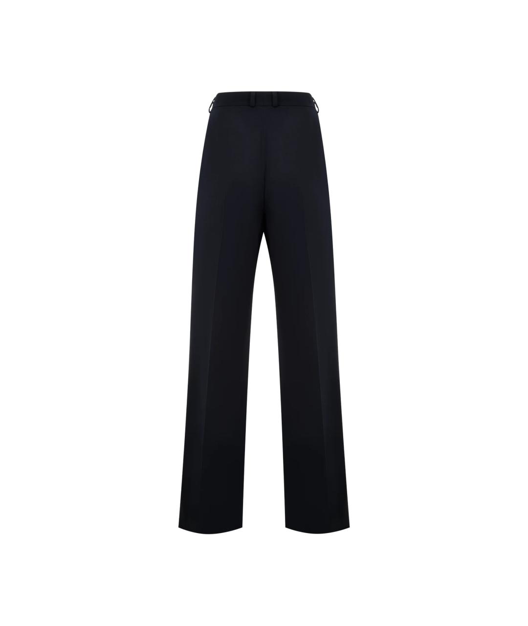 THE ROW Темно-синие шерстяные прямые брюки, фото 1