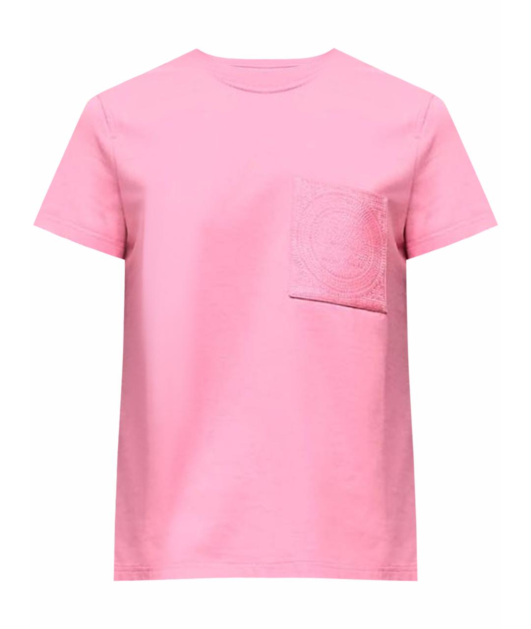 HERMES Розовая хлопковая футболка, фото 1