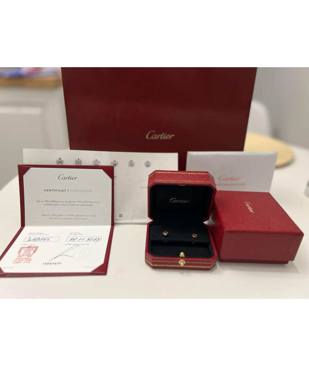 CARTIER Золотые серьги из розового золота, фото 6