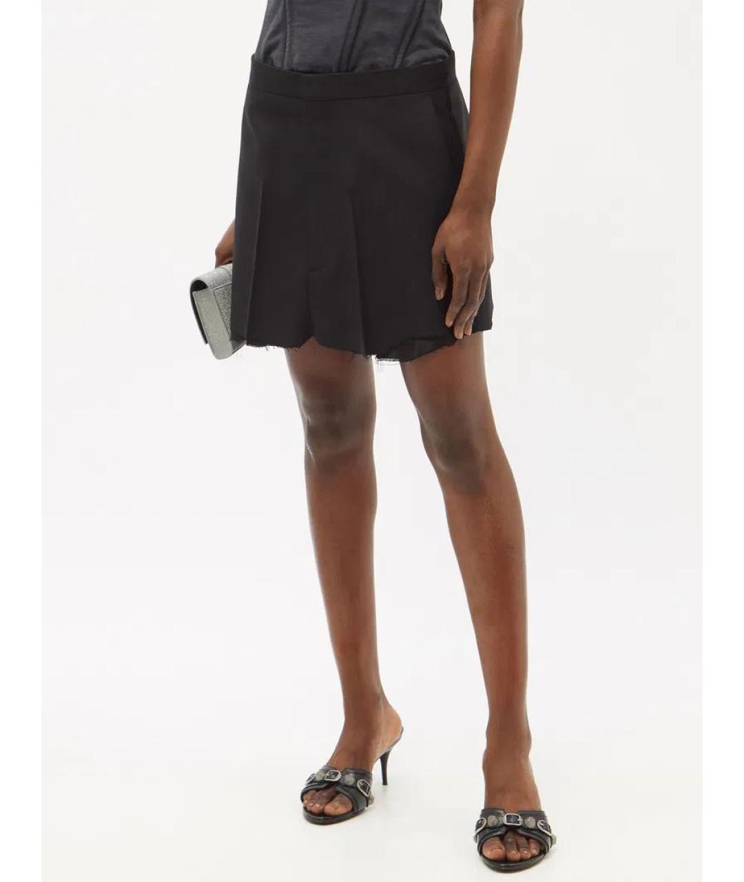 BALENCIAGA Черная шерстяная юбка мини, фото 7