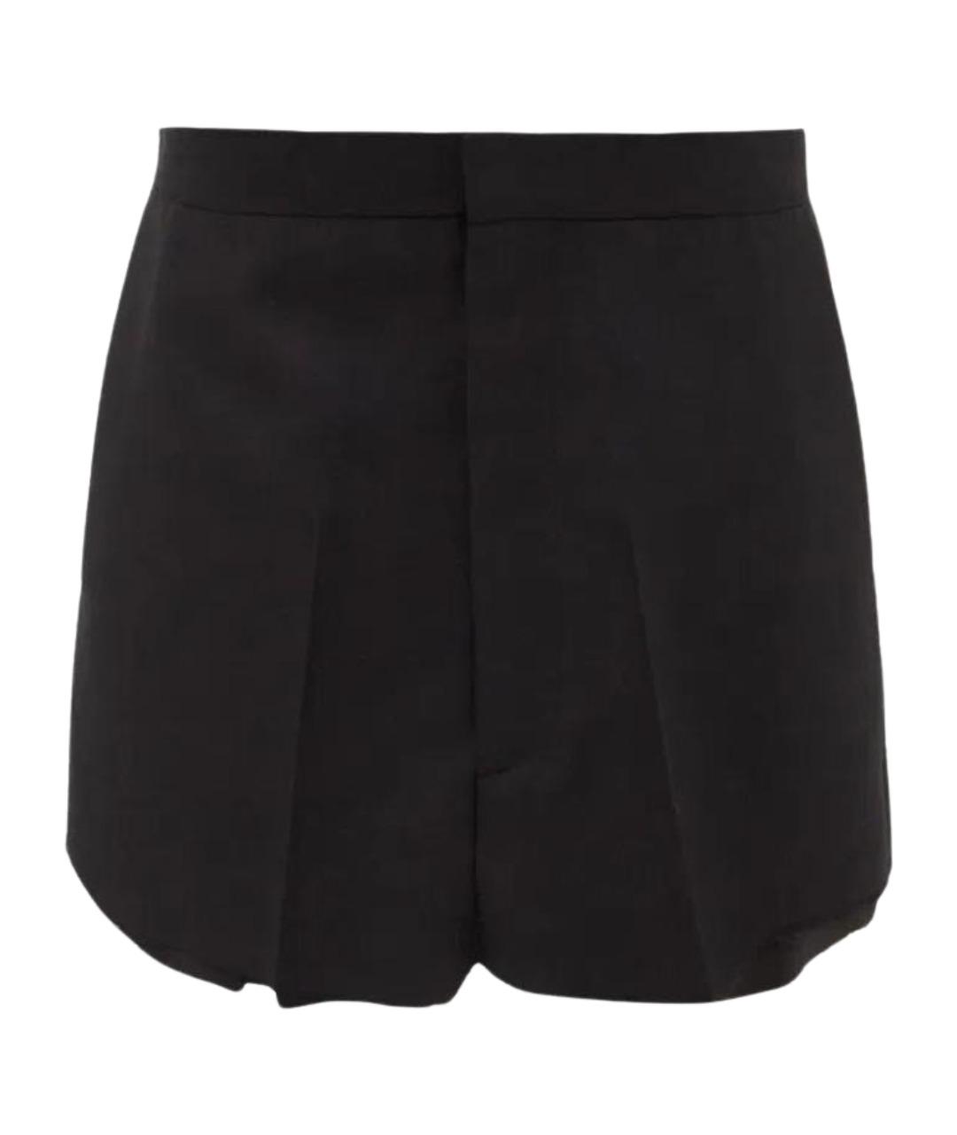 BALENCIAGA Черная шерстяная юбка мини, фото 1