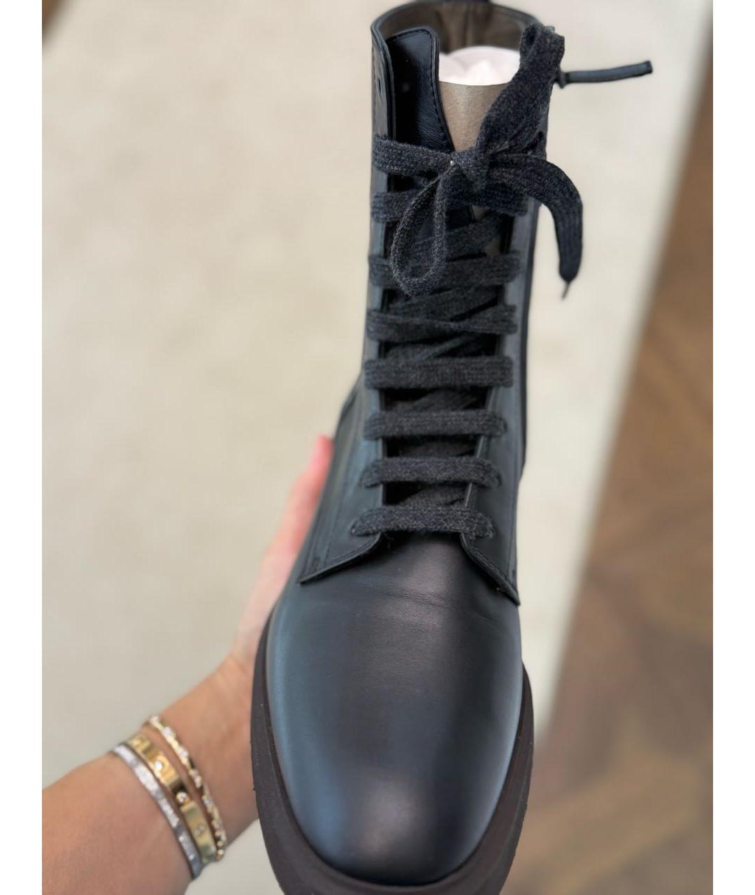 BRUNELLO CUCINELLI Черные кожаные ботинки, фото 2