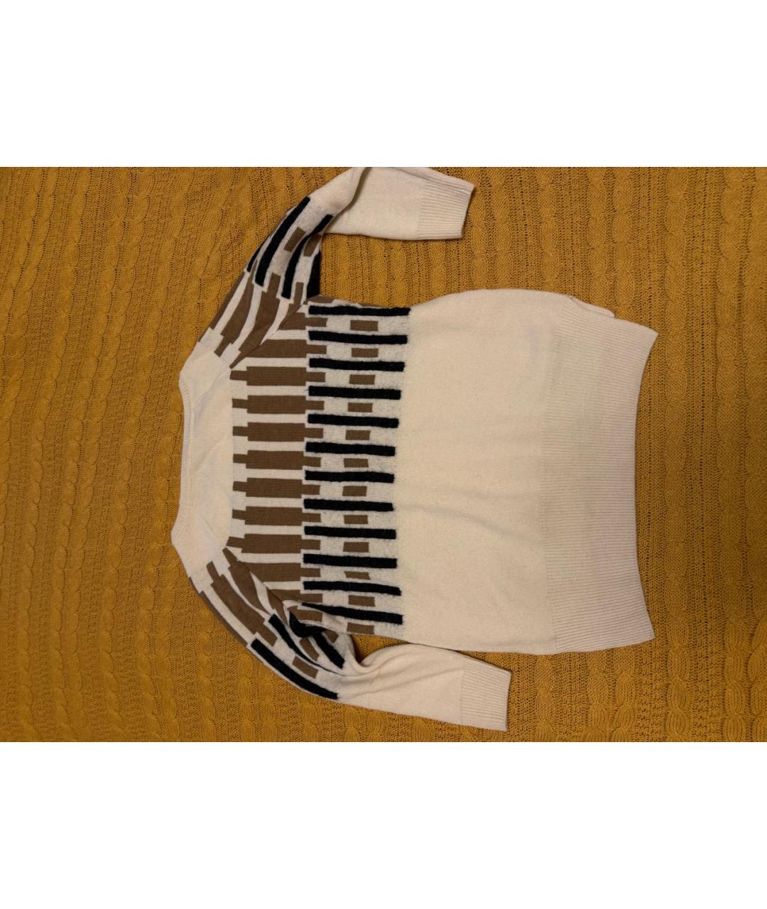 GENTRY PORTOFINO Белый шерстяной джемпер / свитер, фото 2