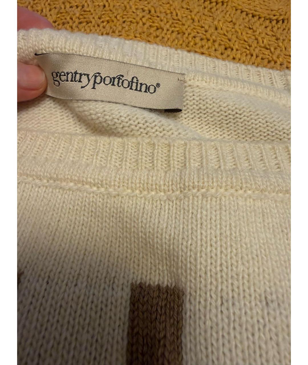 GENTRY PORTOFINO Белый шерстяной джемпер / свитер, фото 3