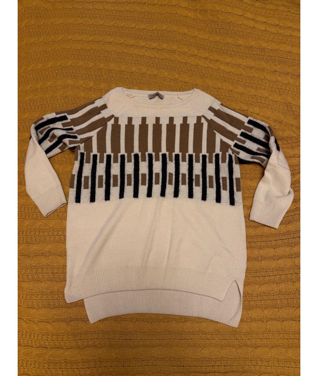 GENTRY PORTOFINO Белый шерстяной джемпер / свитер, фото 7