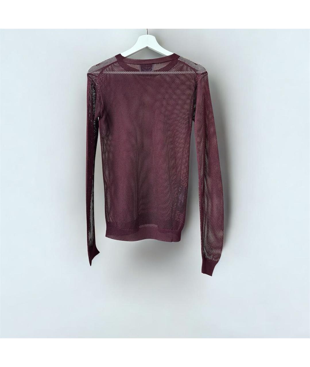 PRADA Бордовый вискозный джемпер / свитер, фото 3