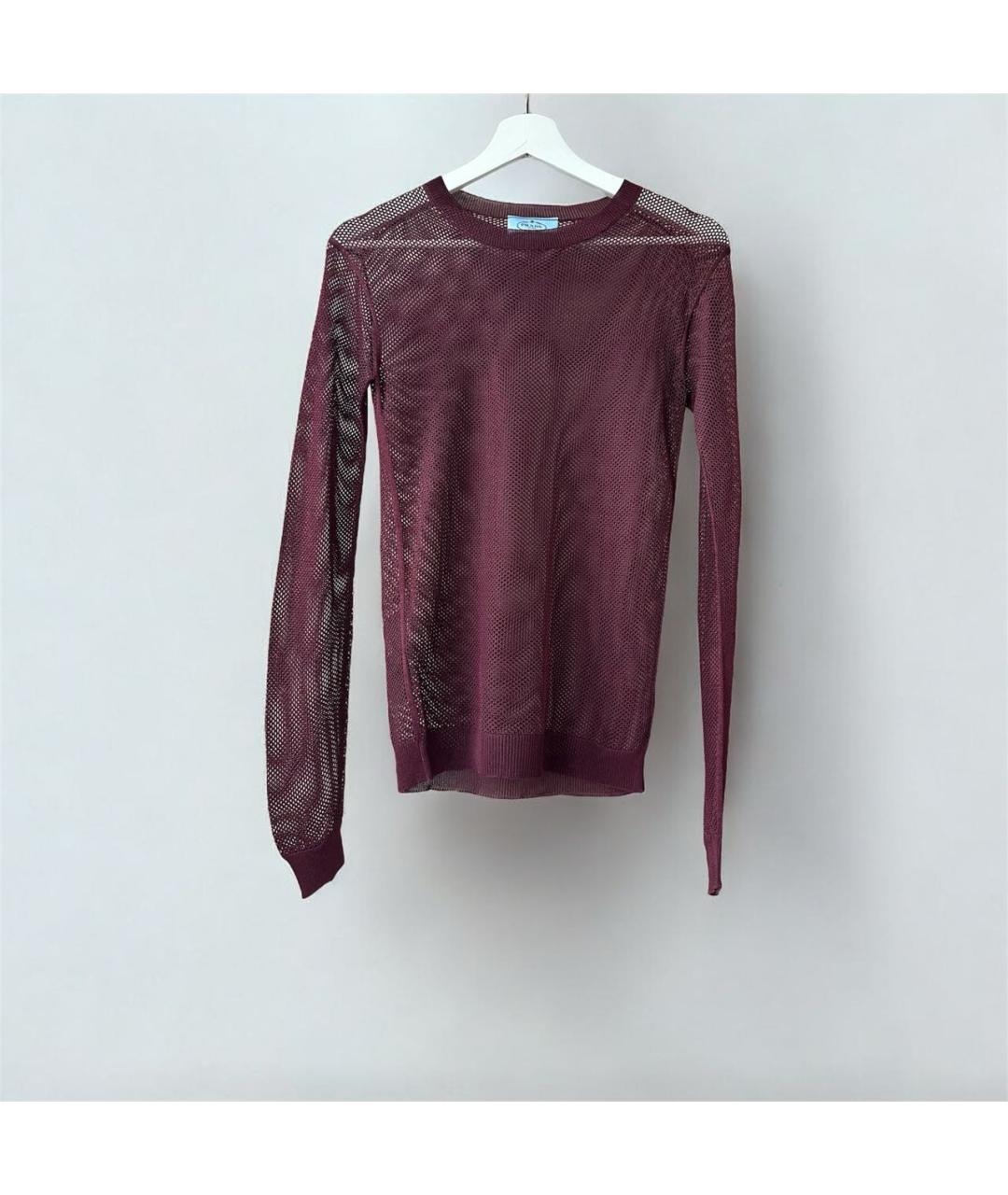 PRADA Бордовый вискозный джемпер / свитер, фото 2
