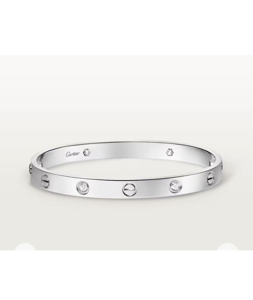 CARTIER Серебрянный браслет из белого золота, фото 2