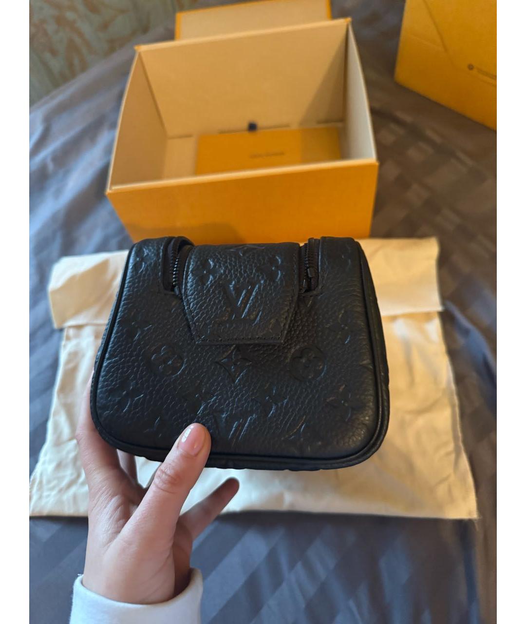 LOUIS VUITTON Черная кожаная дорожная/спортивная сумка, фото 7