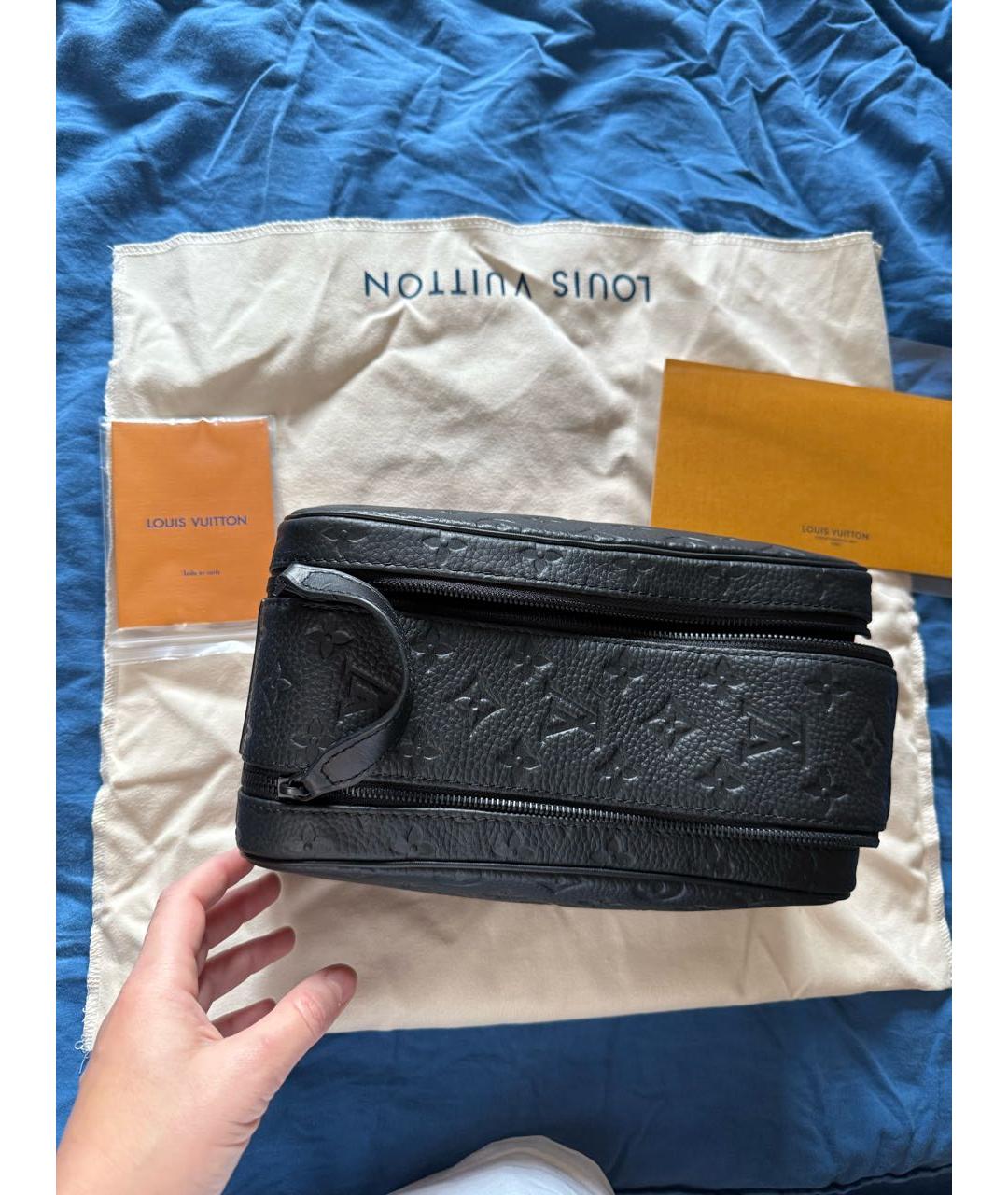 LOUIS VUITTON Черная кожаная дорожная/спортивная сумка, фото 8