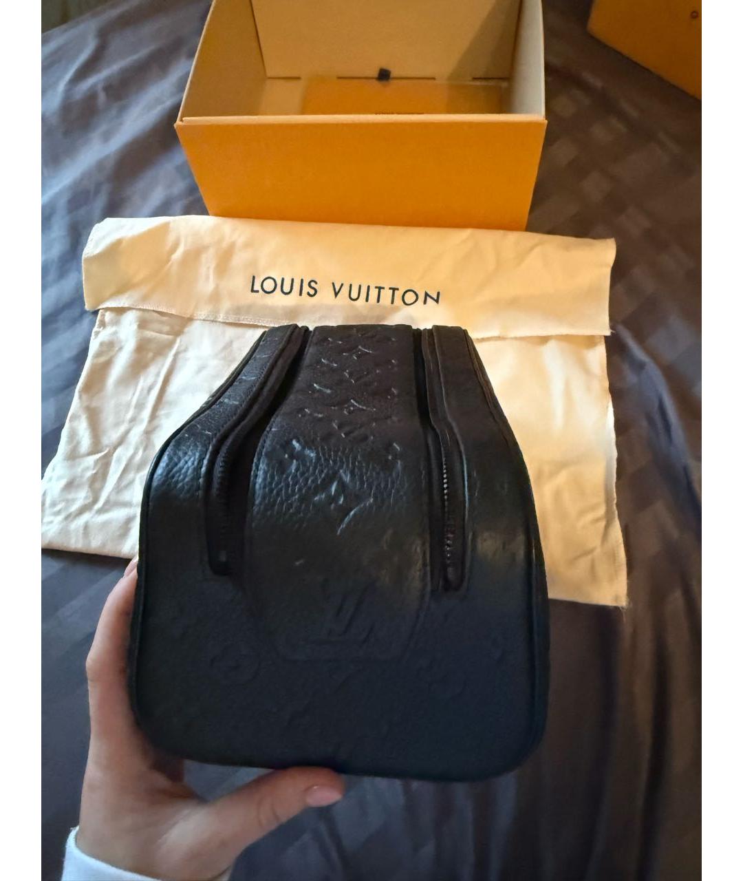 LOUIS VUITTON Черная кожаная дорожная/спортивная сумка, фото 2