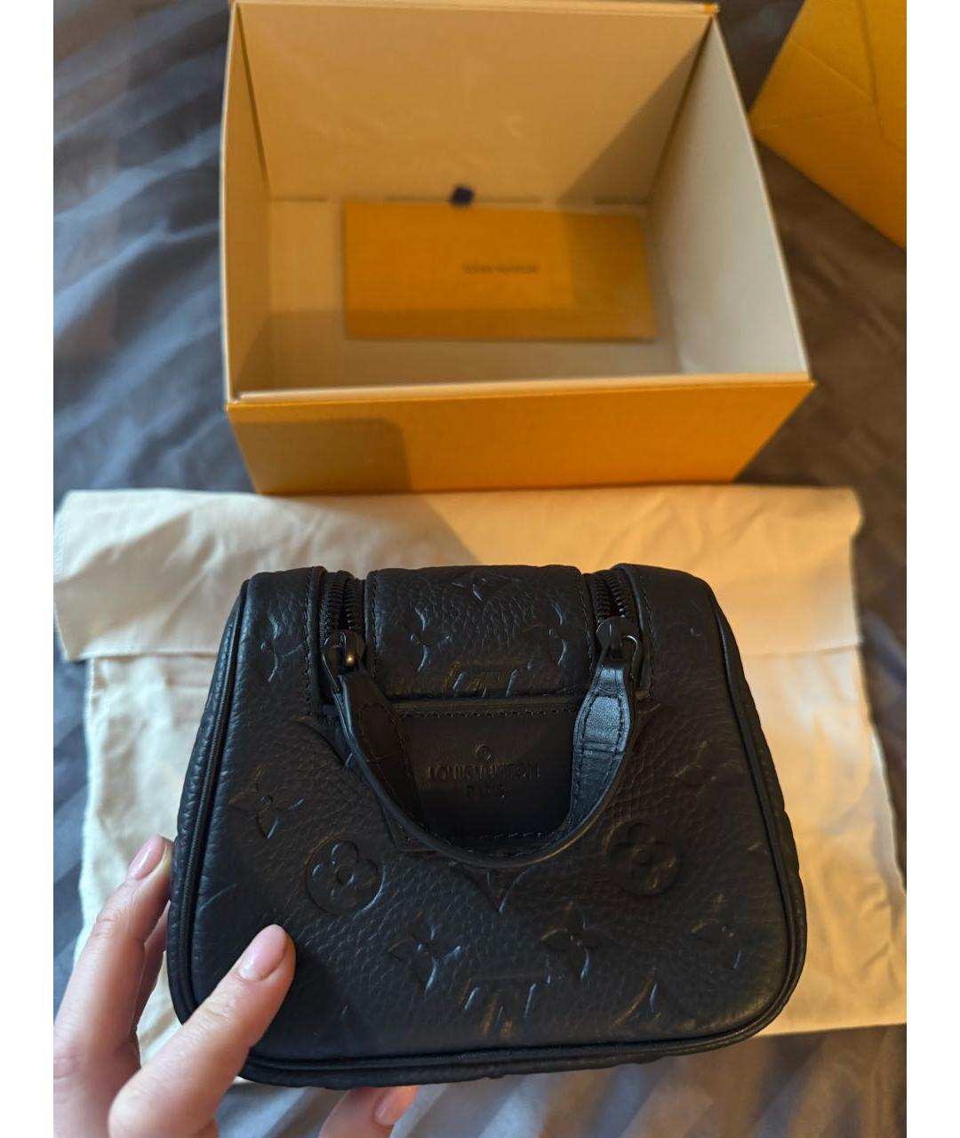 LOUIS VUITTON Черная кожаная дорожная/спортивная сумка, фото 3