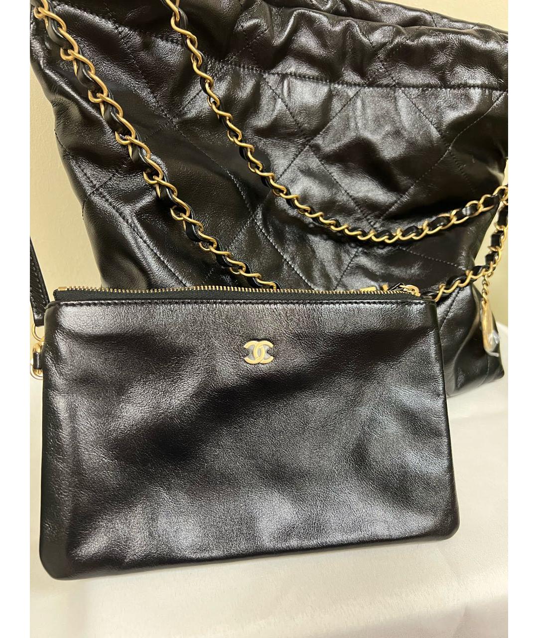 CHANEL Черная кожаная сумка через плечо, фото 4