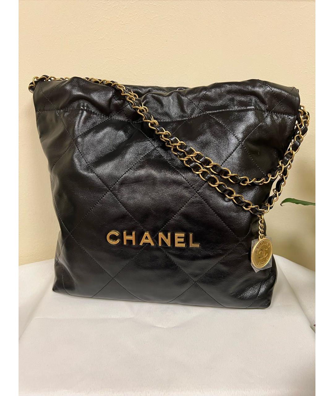 CHANEL Черная кожаная сумка через плечо, фото 9