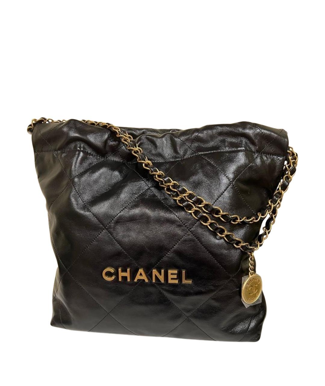 CHANEL Черная кожаная сумка через плечо, фото 1
