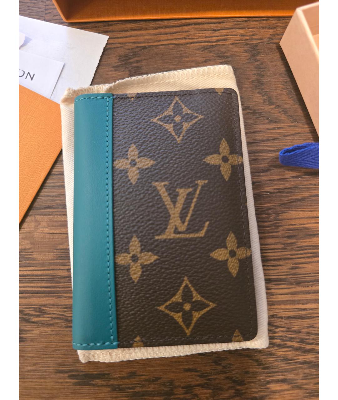 LOUIS VUITTON Коричневый кожаный кардхолдер, фото 4