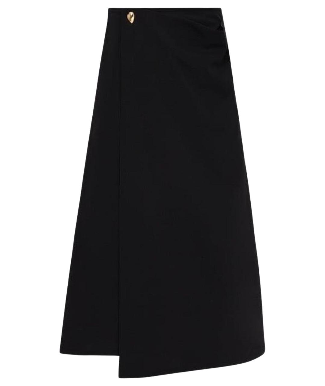 BOTTEGA VENETA Черная шерстяная юбка миди, фото 1