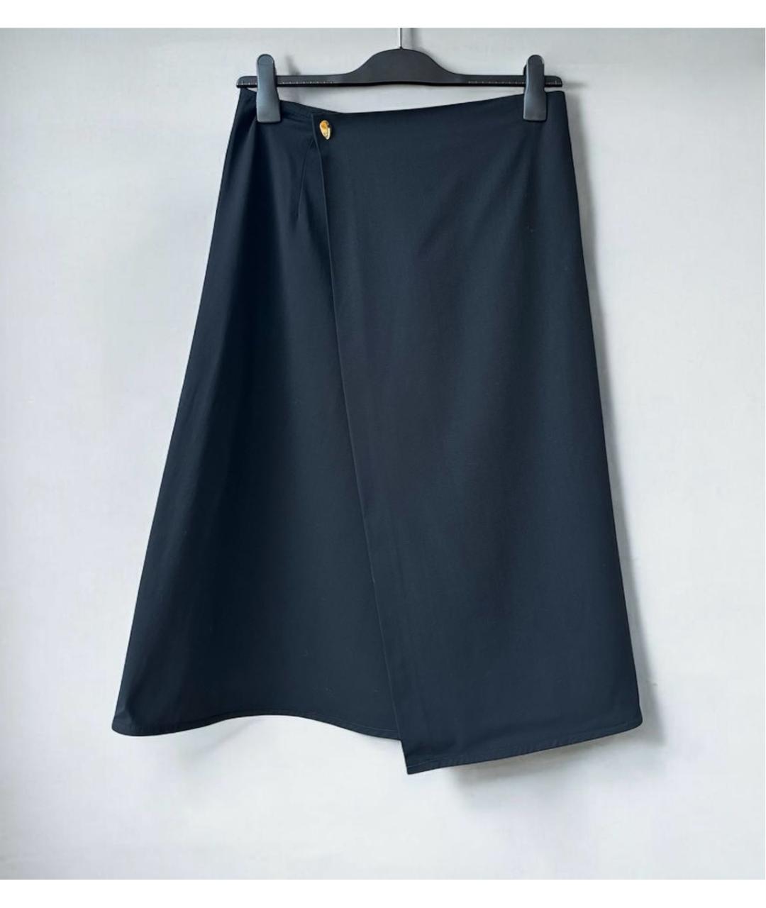 BOTTEGA VENETA Черная шерстяная юбка миди, фото 2