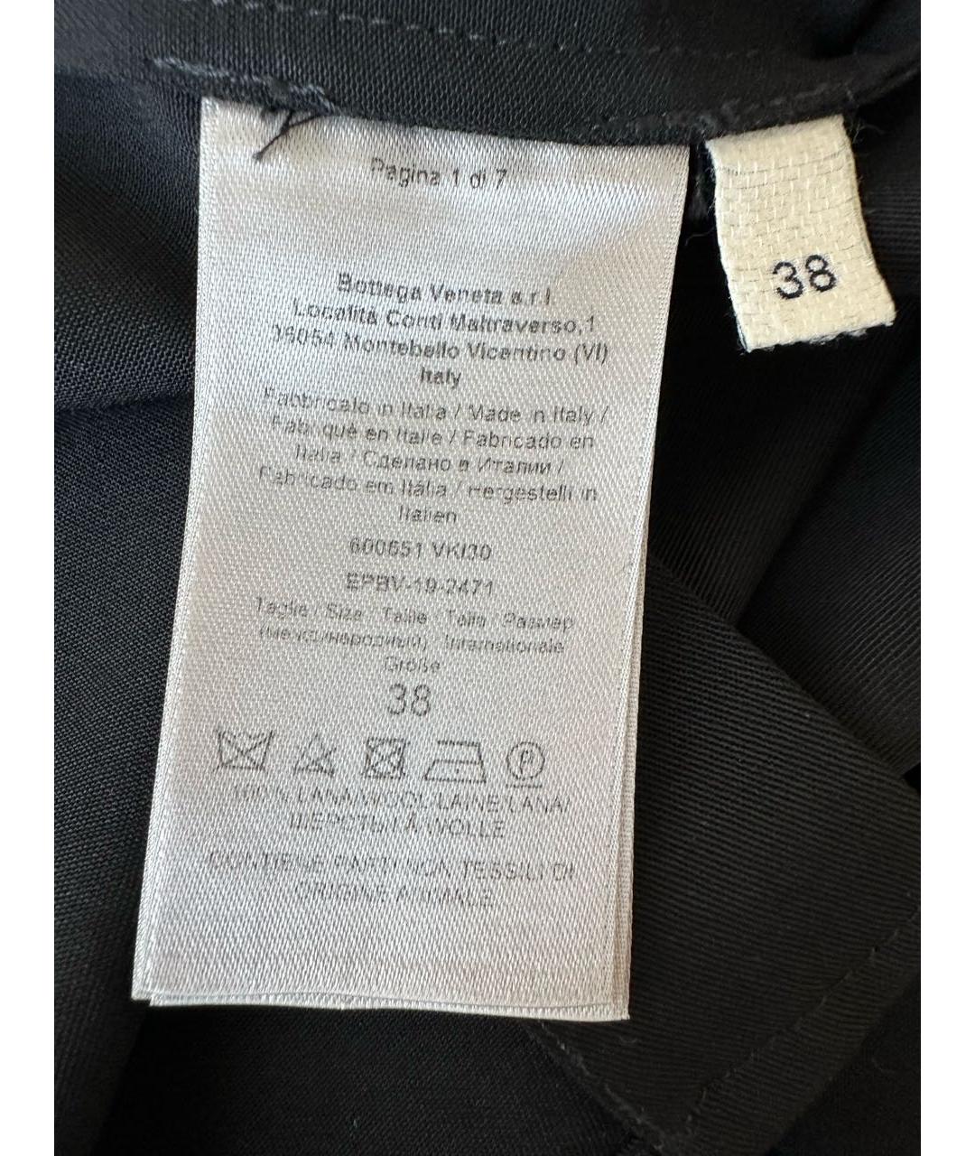 BOTTEGA VENETA Черная шерстяная юбка миди, фото 6