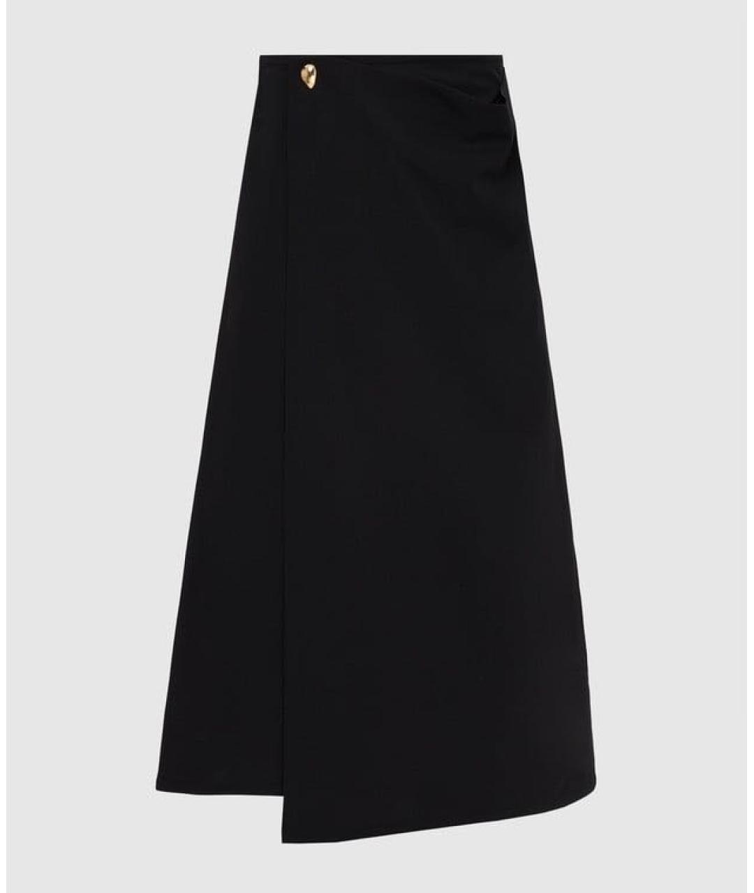 BOTTEGA VENETA Черная шерстяная юбка миди, фото 9