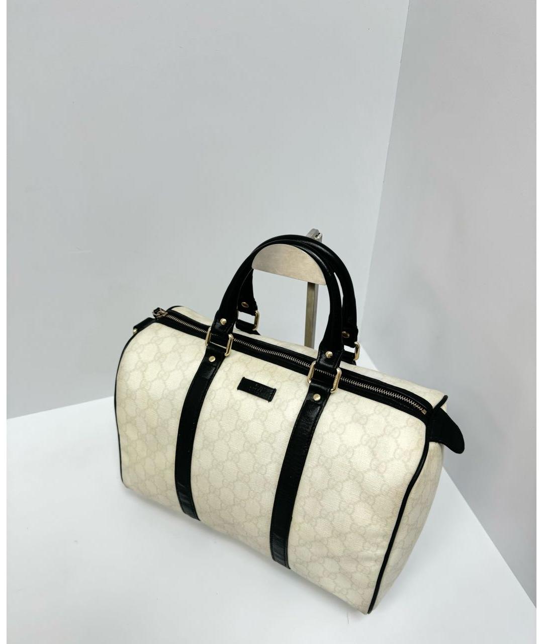 GUCCI Белая жаккардовая сумка с короткими ручками, фото 3