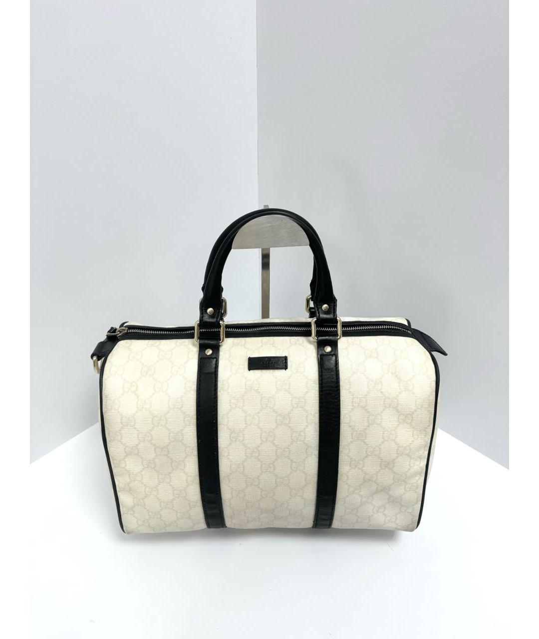 GUCCI Белая жаккардовая сумка с короткими ручками, фото 2