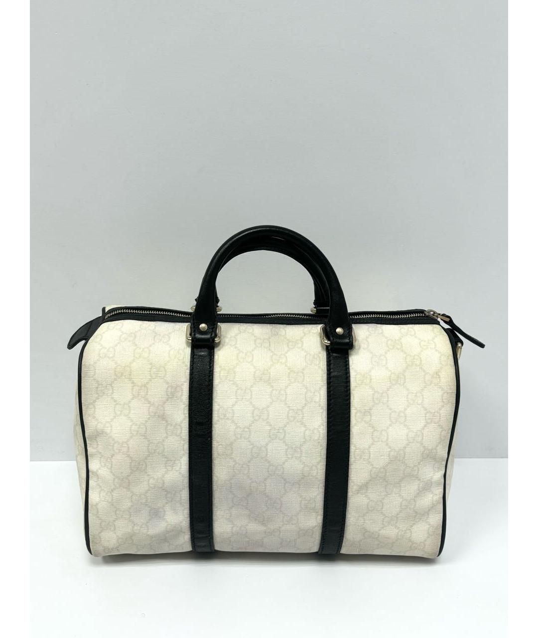 GUCCI Белая жаккардовая сумка с короткими ручками, фото 6