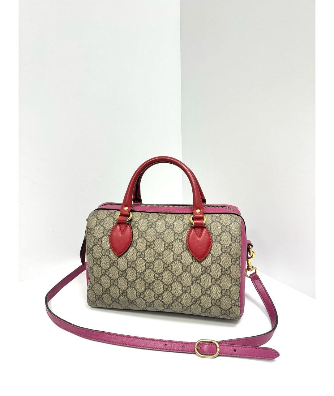 GUCCI Бежевая кожаная сумка с короткими ручками, фото 2