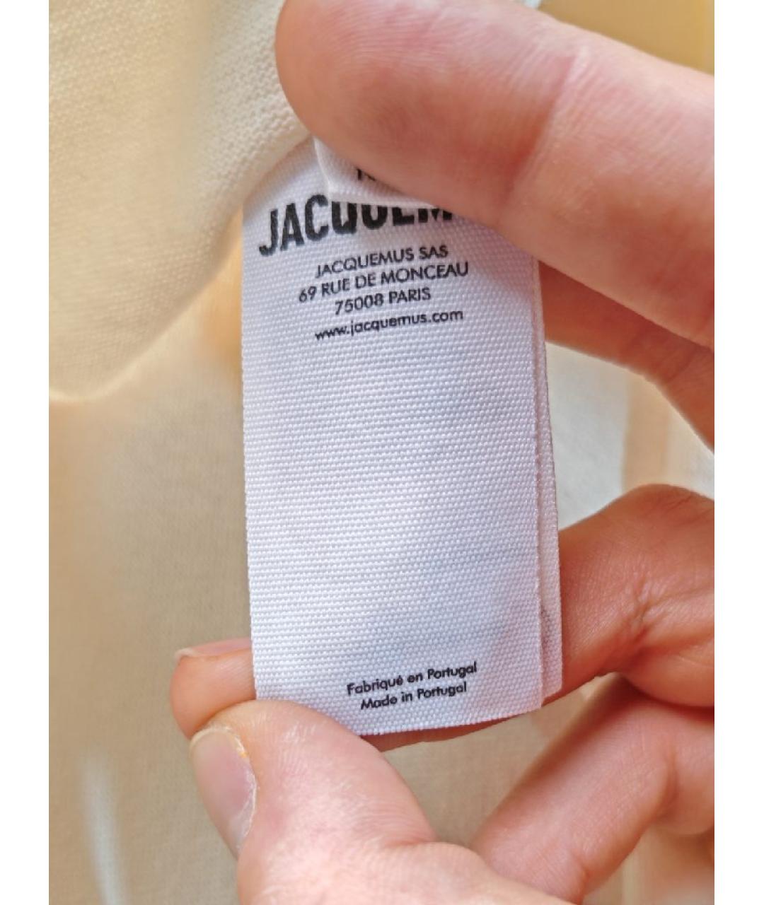 JACQUEMUS Белая хлопковая футболка, фото 5