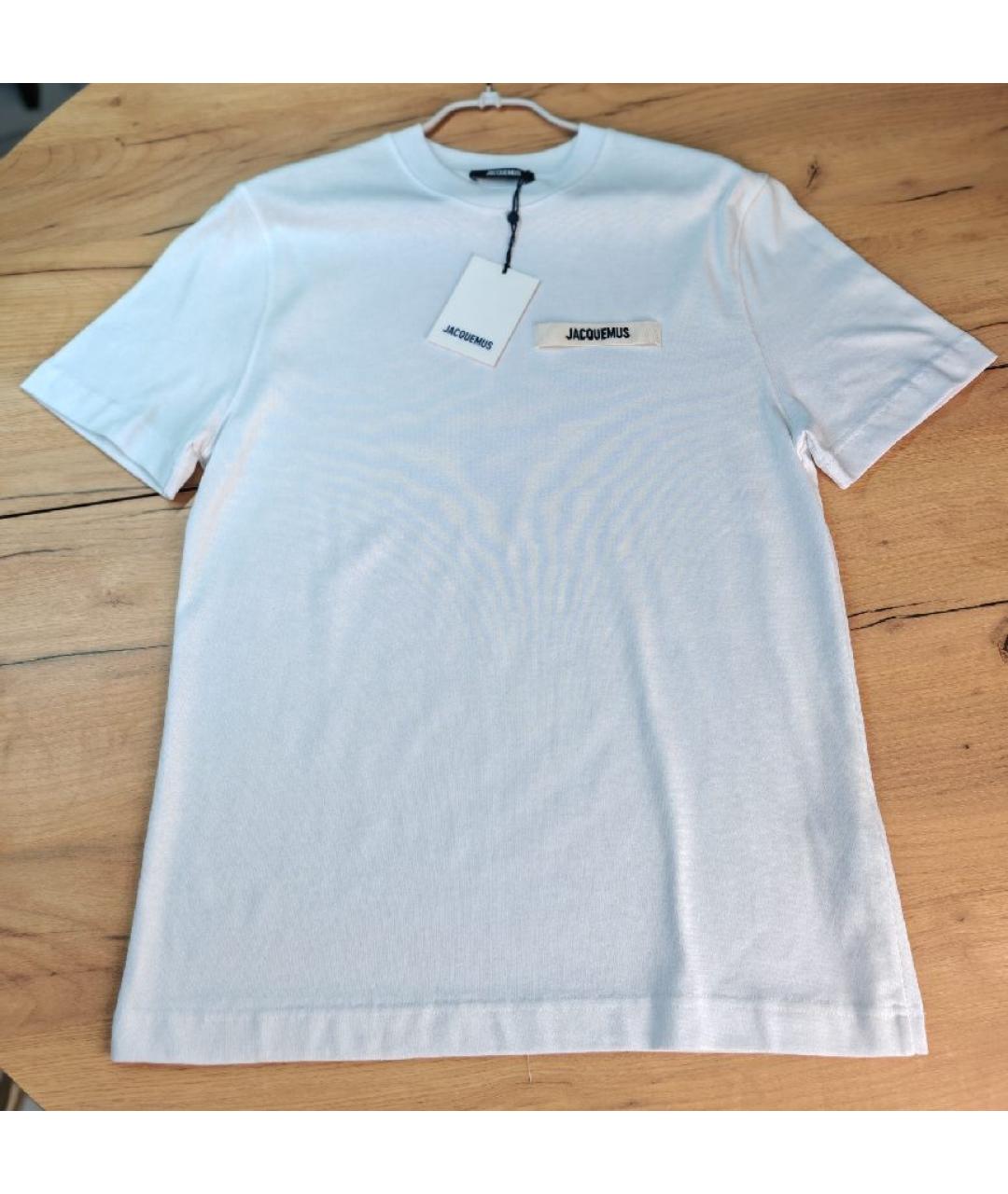 JACQUEMUS Белая хлопковая футболка, фото 4