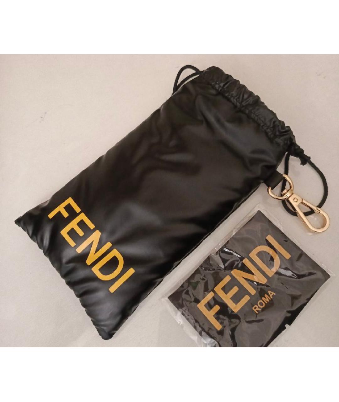 FENDI Золотые металлические солнцезащитные очки, фото 4