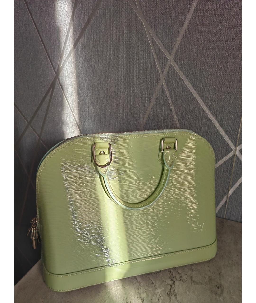 LOUIS VUITTON Зеленая кожаная сумка с короткими ручками, фото 9