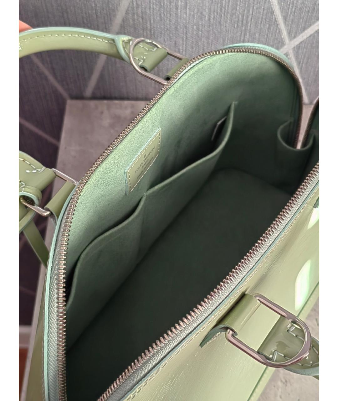 LOUIS VUITTON Зеленая кожаная сумка с короткими ручками, фото 3