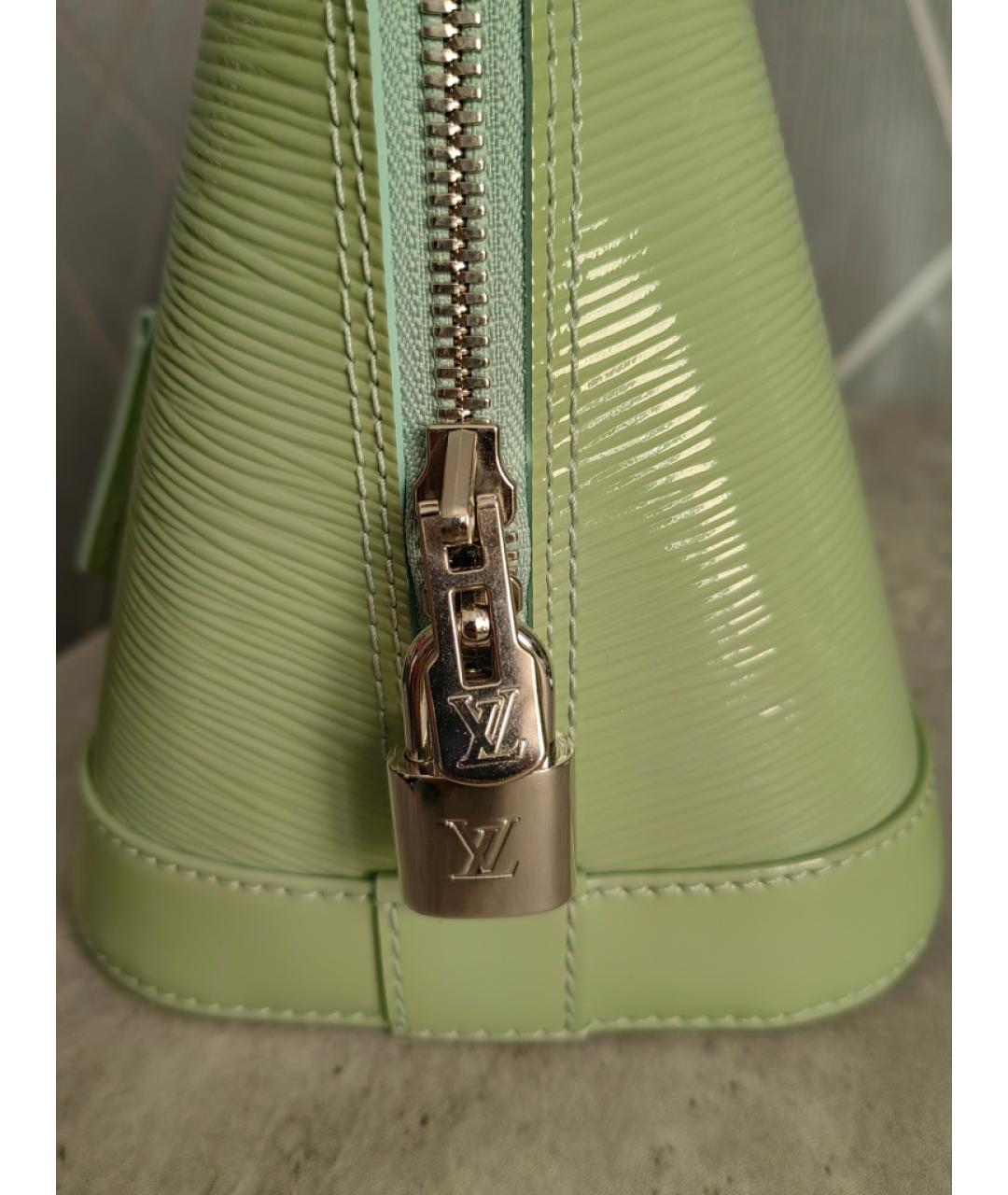 LOUIS VUITTON Зеленая кожаная сумка с короткими ручками, фото 4