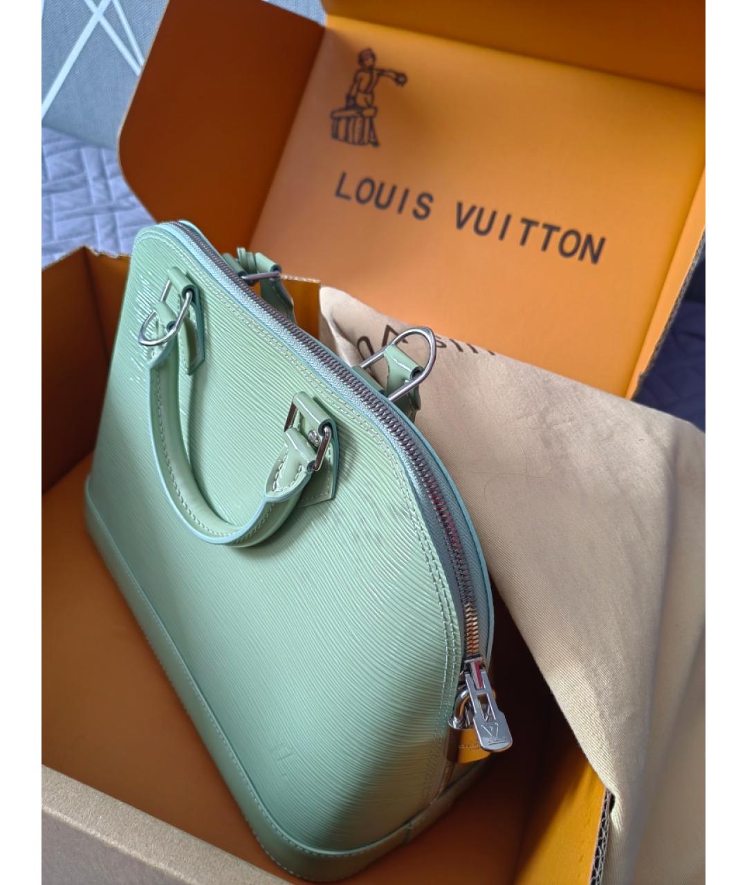 LOUIS VUITTON Зеленая кожаная сумка с короткими ручками, фото 8