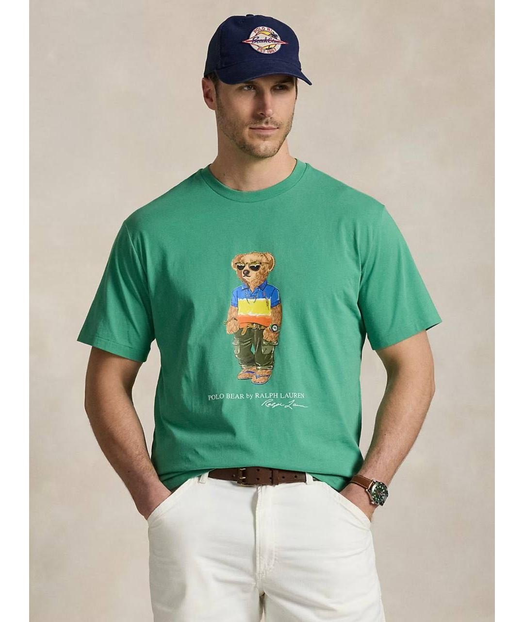 POLO RALPH LAUREN Зеленая хлопковая футболка, фото 5