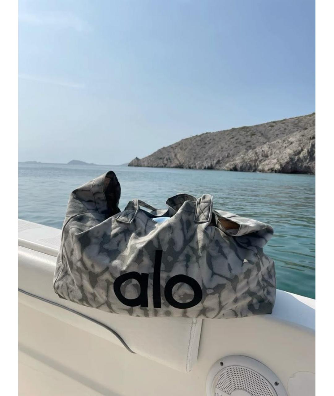 ALO YOGA Антрацитовая хлопковая сумка тоут, фото 8